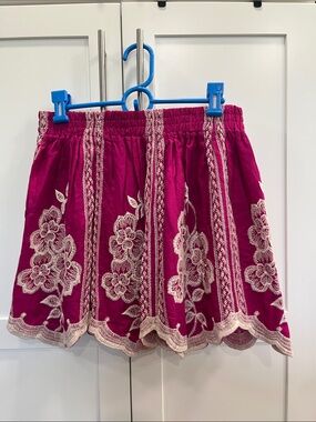 Solitaire Fuchsia Embroidered Skirt